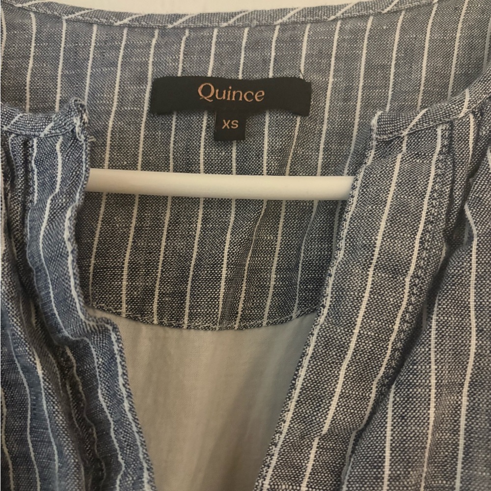 Quince Elegant Blue Striped Maxi Dress - Picture 5 of 5